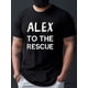 thumbnail image 1 of Camiseta con estampado "ALEX to THE RESCUE", camisetas para hombre, camiseta informal de manga corta para verano, 1 of 5