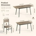 thumbnail image 4 of Dining Table Set for 6, Lofka 63" Extendable Kitchen Table and Chairs Set for Gatherings, Gray, 4 of 7