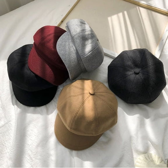 Zhaomeidaxi Newsboy Cap Adjustable Visor Beret Hats Soft 8 Panels Vintage Cabbie Hat Octagonal Cap for Women Girls