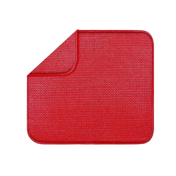 Alfombrilla escurridora para platos, almohadilla para escurridor de platos, mantel individual para mantener la encimera limpia y seca. rojo