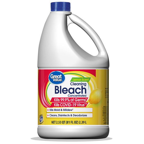 Great Value Cleaning Bleach, Lemon Scent, 81 fl oz