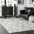 thumbnail image 1 of nuLOOM OZSG18A Soft and Plush Moroccan Trellis Lola Square Rug, 8, White, 1 of 4