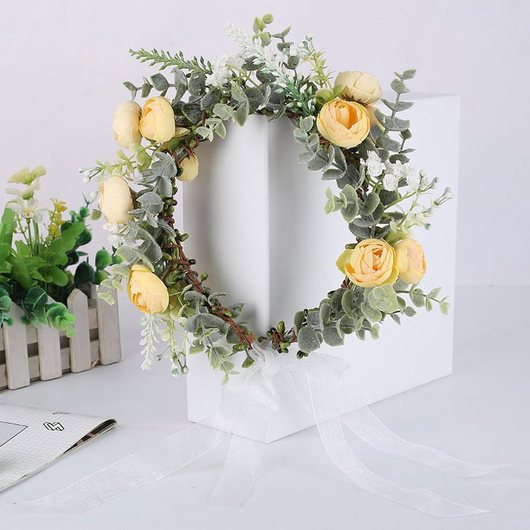 Camellia Flower Crown Rose Headpiece Bridal Wedding Flower Girl Maternity Vorkoi Camellia Flower Crown Rose Headpiece Wedding Bridal  main image 4