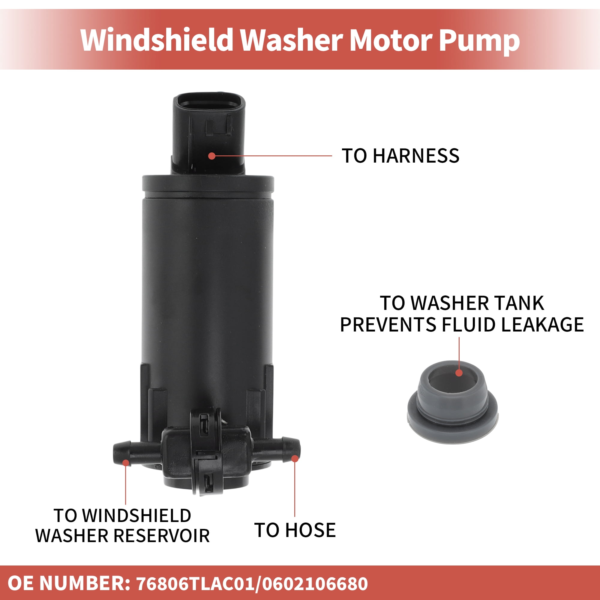 Unique Bargains No.76806TLAC01 Windshield Washer Pump for Honda CR-V Models 2017-2020