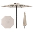 thumbnail image 1 of Costway 12 FT Patio Umbrella Outdoor Market Umbrella with Crank Handle 8 Sturdy Ribs Beige, 1 of 10
