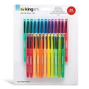 KINGART Studio Felt Tip Pens, Medium Point, Set 24 Unique Bright Colors