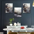 thumbnail image 4 of 3Pcs Framed Modern Abstract Black and Gold Canvas Wall Art Fluid Lines Marble Pictures Posters Prints Painting White Grey Wall Decor for Bathroom Bedroom Living Room Office12x16inx3 Home Decoration, 4 of 6