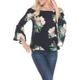 thumbnail image 3 of White Mark Women's Printed Smocked Neckline Top, 3 of 5