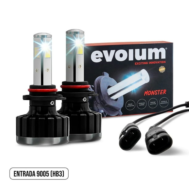 Luces Led para Auto - EVOLUM - Modelo Monster 12,500 lúmenes - Resistencia al Agua - Haz de luz Perfecto: Luz Blanca