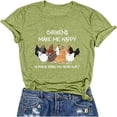 thumbnail image 3 of Graphic Tennis Tees for Women T-Shirts Funny Chicken Graphic Tee for Women Casual Short Sleeve Letter Print Top Green 3XL, 3 of 3