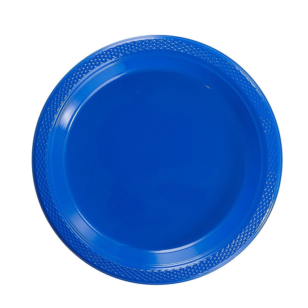 Exquisite 10" Disposable Plastic Plates Bulk 100 Count Party Pack