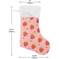 thumbnail image 7 of SKYSONIC Strawberry Christmas Stocking Personalized Large Candy Stocking Hanging Gift Xmas Stockings Decoration for Family Holiday Party Ornaments Decor Fireplace, 7 of 7