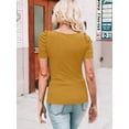thumbnail image 4 of Sherrylily Women Puff Short Sleeve Tops Ribbed Knit Elegant Slim Shirt, 4 of 6