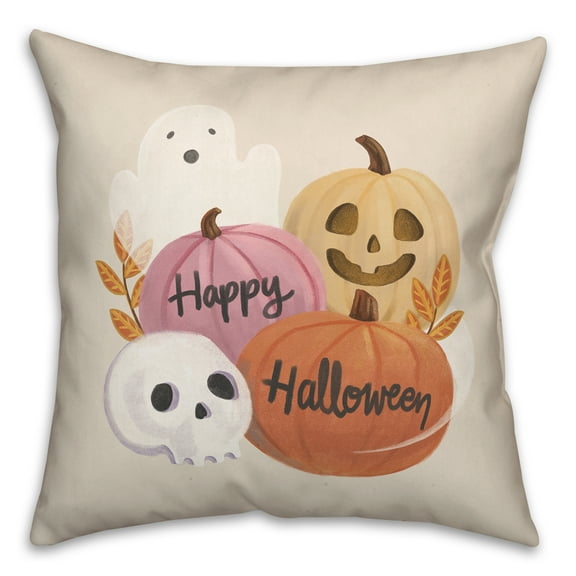 Creative Products Happy Halloween Whispy Ghost 20 x 20 Spun Poly Pillow