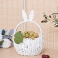 thumbnail image 3 of Easter With Handle Easter Rabbit Vine Weaving Picnic With Rabbit Ears Straw Wicker Easter Egg Candy Suitable For Egg Party Supplies Easter Blanket Storage Tote Storage Clothes Fabric Boxes Storage, 3 of 4