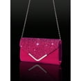 thumbnail image 6 of REMANLAND Hot Pink Glitter Evening Clutch Purse, Full Matching Crystal Jewelry Set Necklace Earrings Bracelet for Prom Wedding Cocktail, 6 of 8