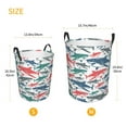 thumbnail image 5 of Balery Colorful Shark Round Laundry Basket with Handles Waterproof Freestanding Laundry Hamper for Clothes Toys in the Dorm and Family-Small, 5 of 8