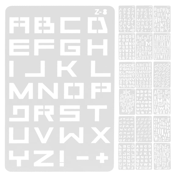 20 Sheets Plastic Wall Stencils Painting Alphabet Letters Stencils Alphabet Wall Art Supplies