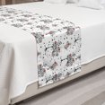 thumbnail image 2 of Floral Bed Runner, Spring Flourish Pattern of Hand Drawn Trees Flowers and Grunge Blots, Decorative Accent Bedding Scarf for Hotels Homes and Guestrooms, Queen, White Charcoal Grey Coral, by Ambesonne, 2 of 2