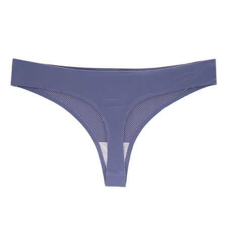 

Panties for Women Solid Color Thin Thong Underpants Low Wasit Briefs