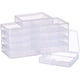 thumbnail image 1 of Paquete de 18 cajas rectangulares de plástico transparente para guardar cuentas, organizadores de cajones con tapa, de 7,1 x 6,2 x 1,6 cm, 1 of 9