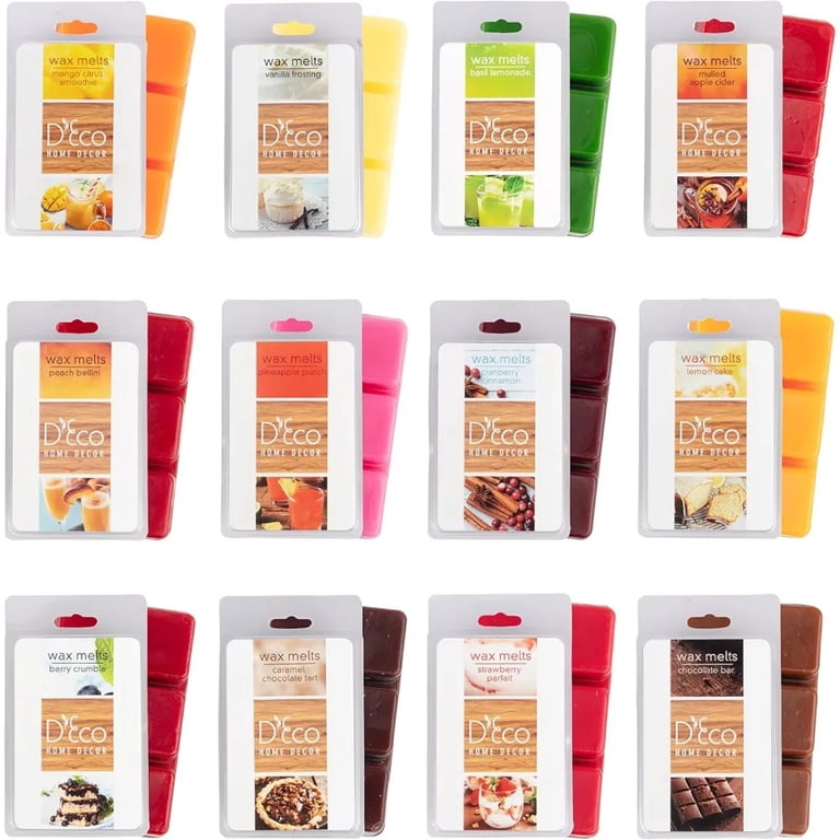D'Eco, Scented Wax Melts Variety Pack, 12 assorted cube sets