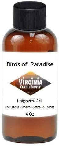 Bird of Paradise Type Fragrance Oil 4 oz Bottle for Candle Making, Soap Making, Tart Making, Room Sprays, Lotions, Car Fresheners, Slime, Bath Bombs, Warmers