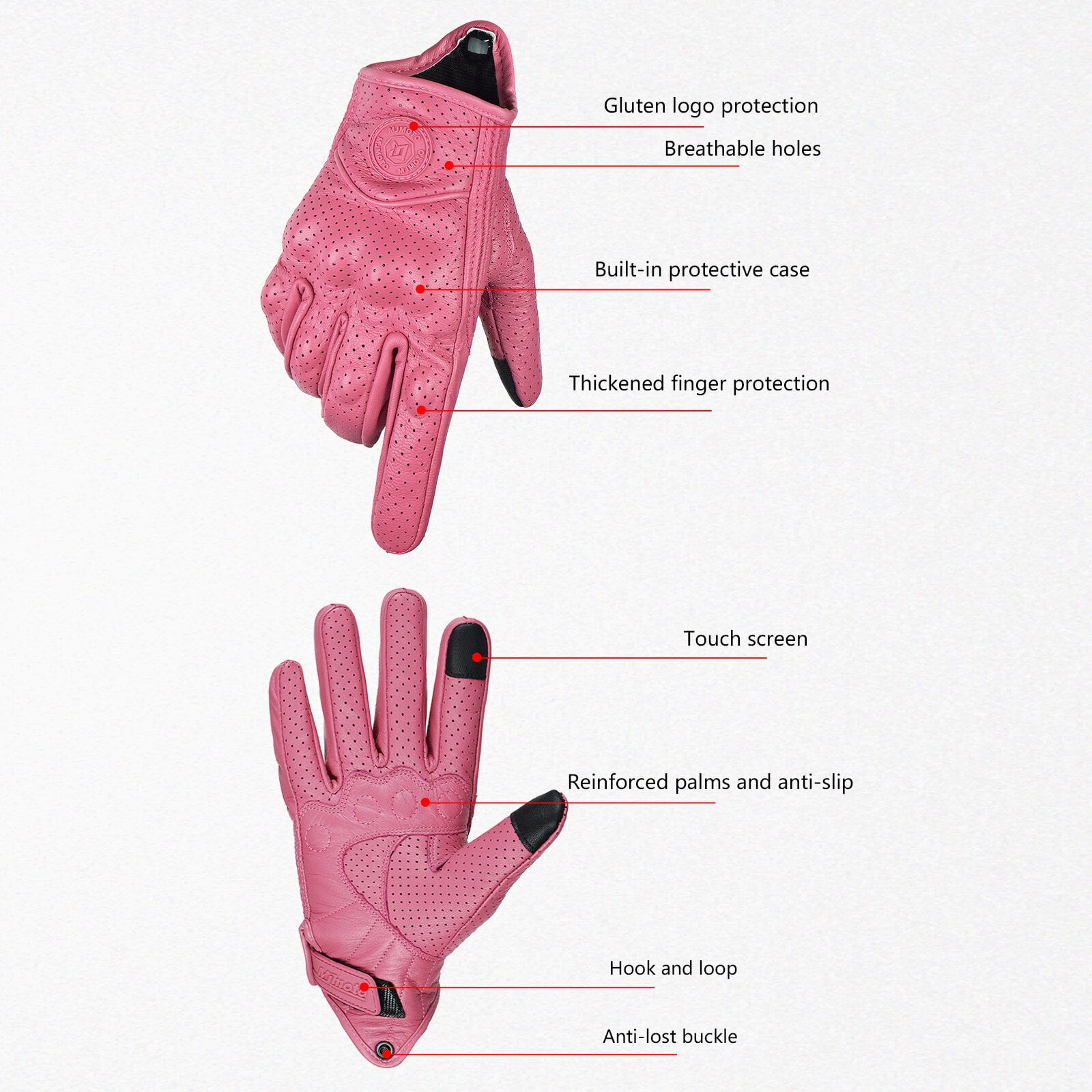 MJMOTO Classic Retro Leather Motorcycle Riding Gloves Summer Wear-Resistant Anti-Slip Men Women Mountain Bike Moto Biker Bicycle Accessories