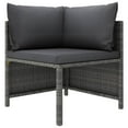 thumbnail image 2 of vidaXL 7 Piece Patio Lounge Set with Cushions Poly Rattan Gray, 2 of 11