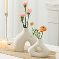 thumbnail image 4 of Ceramic Vases for Home Decor, Set of 2 White Ceramic Vases, Large Ceramic Vases, Boho Vases, Decorative Vases, Modern Vases, White Matte Vases for Living Room, Office, Shelf, Mantel, Table, Fireplace, 4 of 8
