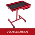 thumbnail image 1 of VEVOR - Mesa de herramientas con ruedas, capacidad de 220 libras, bandeja desmontable, mesa de trabajo móvil de 29 x 20 pulgadas, 4 ruedas giratorias, altura y ancho ajustables con cajón para guardar, 1 of 8