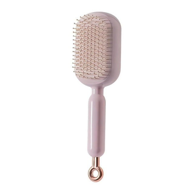 Guardurnaity Cepillos de masaje antiestáticos con mango autolimpiable, cojín masajeador para el cabello, peines rizadores, ideales para el hogar y Cuidado del cabello rosa
