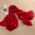 thumbnail image 2 of PRINxy Women’s Solid Breathable Fringe Shawl, Versatile Long Neck Scarf For Road Travel Coffee Runs Casual Daily Days Red, 2 of 3