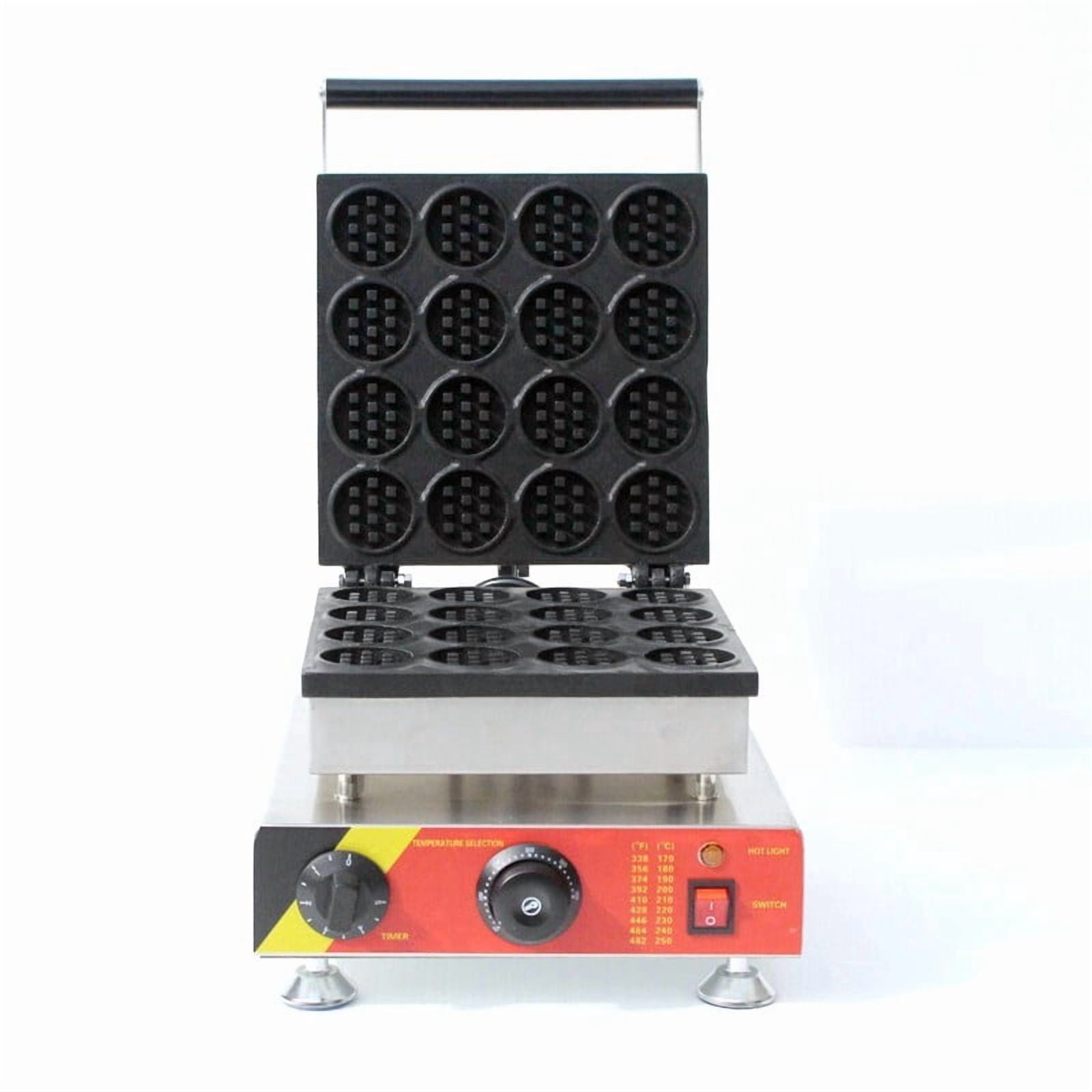 Electric Waffle Machine Nonstick Coating Baker 16 Hole Mini Round Waffle Maker