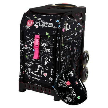 Zuca 18" Sport Bag - SK8 Black (Limited Edition) with Non-Flashing Wheels (Black Frame)