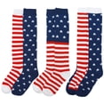 thumbnail image 4 of Angelina Patriotic USA Flag Knee-High Socks (3-Pairs), 4 of 5