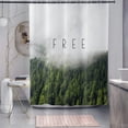 thumbnail image 3 of Misty Forest Shower Curtain, Free Art Font Green Pine Tree Foggy Forest Nature Woodland Country Bathroom Curtains Bathtub Decor Waterproof Fabric Machine Washable with 12 Hooks, 3 of 6