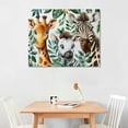 thumbnail image 2 of Patifu Zebra Giraffe Jungle Canvas Wall Art For Home Office Decor 16x12in, 2 of 6