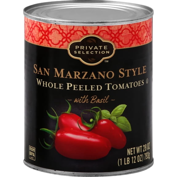 Private Selection San Marzano Peeled Whole Plum Tomatoes with Basil 28 oz - Pack of 1