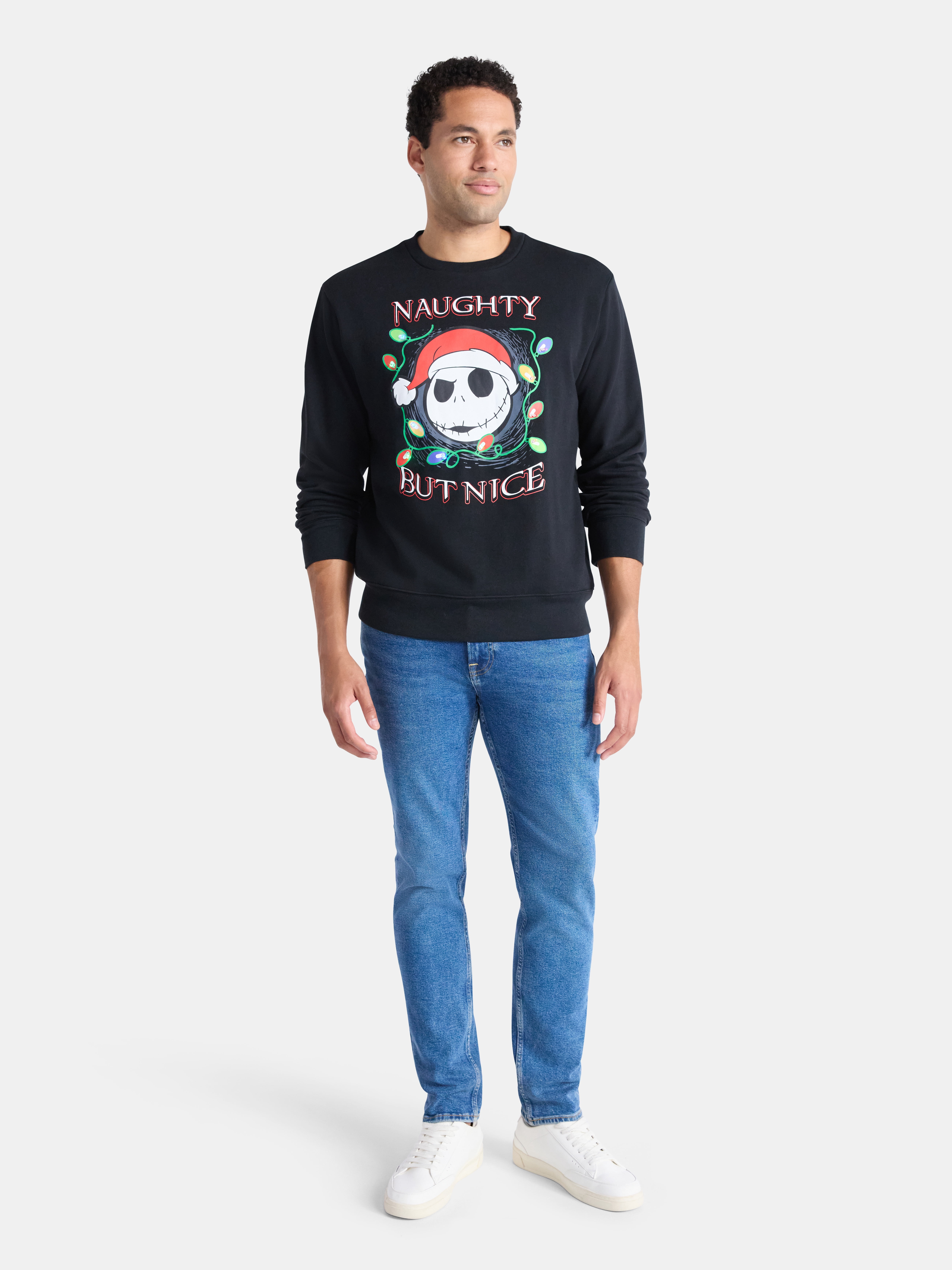 The Nightmare Before Christmas Men's Jack Skellington Light Up Graphic Sweatshirt, Sizes XS-3XL