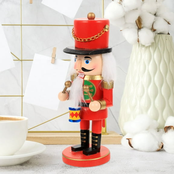 LULULION Nutcracker Decorations Red Wood 1Pcs