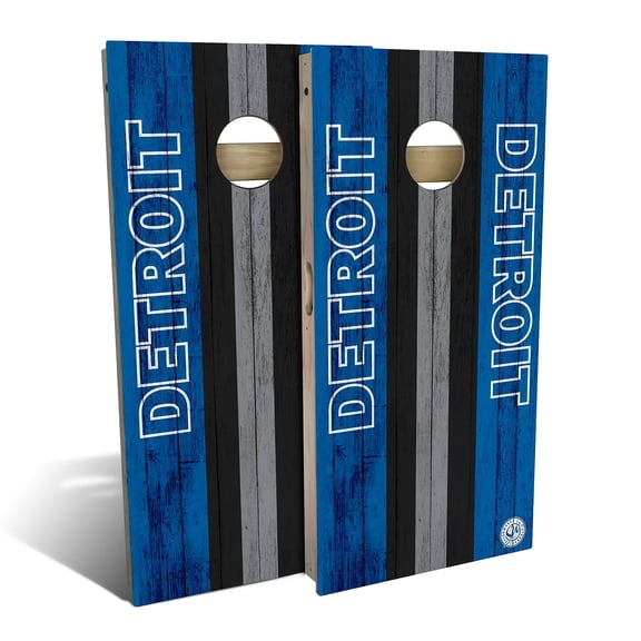 Skip's Garage | Detroit Football Cornhole Board Set | Includes Boards & Bags | Choose Your Size & Accessories