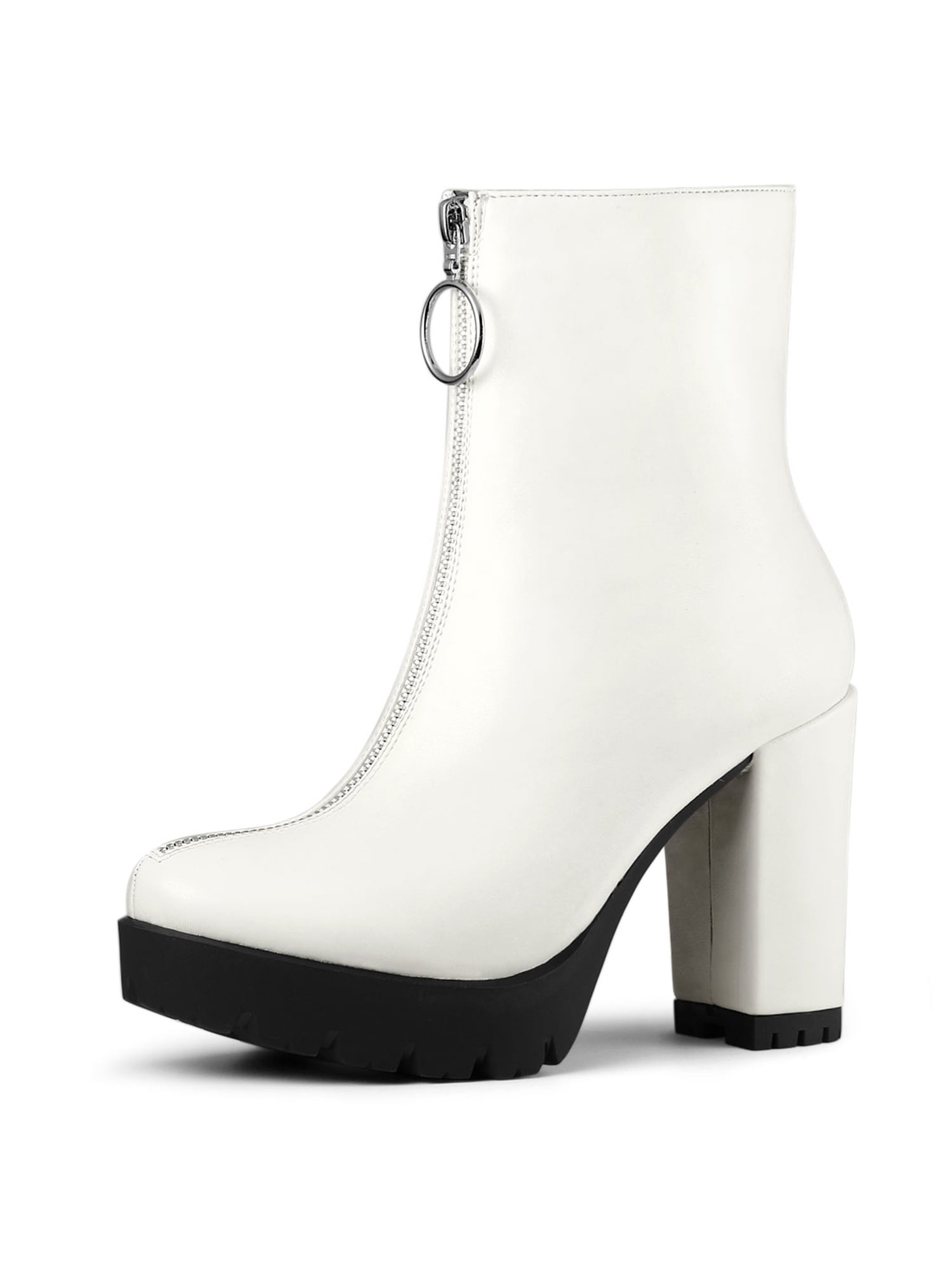 zip front platform boots