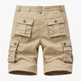 thumbnail image 5 of BRANROY Camouflage Cargo Shorts for Men - Drawstring Loose Shorts with Pockets, Function as Beach Shorts, Hiking Shorts, and Casual Summer Shorts for Travel,Khaki,3XL, 5 of 5