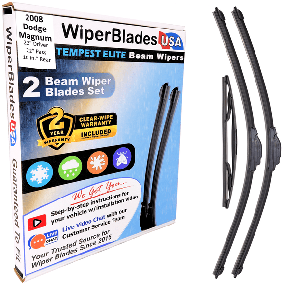2008 Dodge Magnum Beam Wiper Blades Wipers w/2yr Warranty (Set of 3) w/Rear Wiper