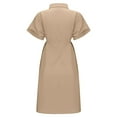 thumbnail image 5 of Women's Maternity Dress - Casual Short Sleeve V-Neck, Loose Button Down Shirt Dress for Pregnancy, Breathable Summer Dress,Size for S, 5 of 7