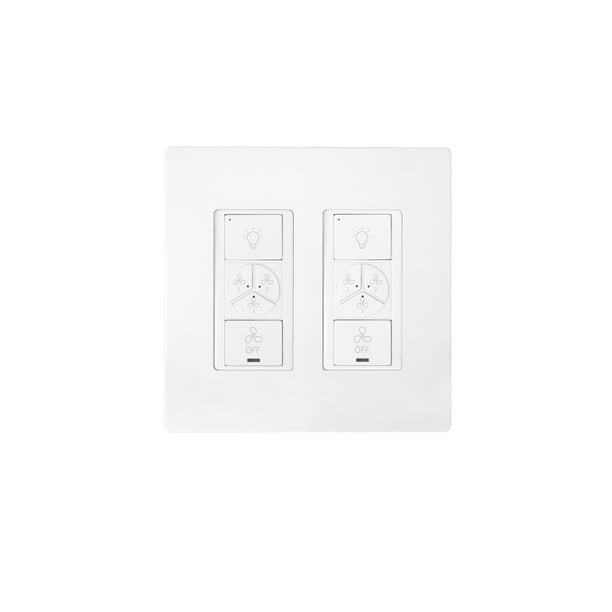 Smart Switch, 2 in 1 Fan Speed Control and Light On/Off Switch, 2 Gang ...