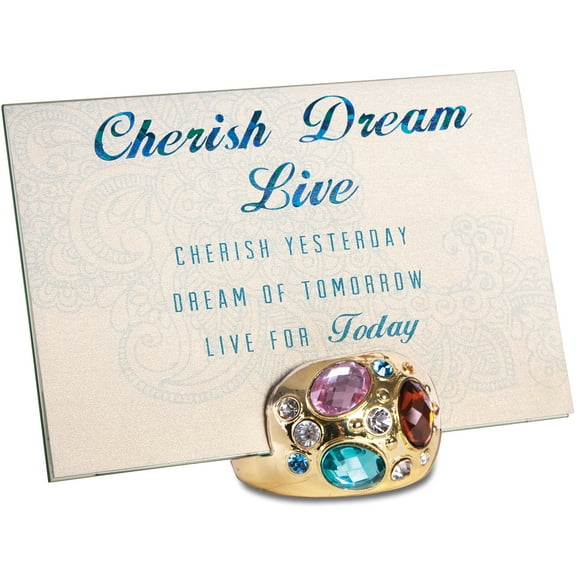 Pavilion Gift Company - Cherish Dream, Live - 5" x 7" Jeweled Photo Frame