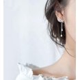thumbnail image 2 of BR Pendientes elegantes con borlas de cristal para mujeres y adolescentes, 2 of 5