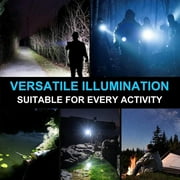 90000 Lumens Powerful Flashligh, Rechargeable Super Bright LED Flashlights with 8 Lighting Mode, Waterproof Zoomable Flashlights for Emergencies, Home, Camping, Hiking